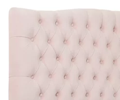 French Blush Pink Celeste Upholstered Queen Headboard -Storage supplies store 810513529 5