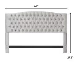 French Pearl Gray Celeste Upholstered Queen Headboard -Storage supplies store 810513531 3