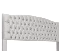 French Pearl Gray Celeste Upholstered Queen Headboard