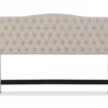Beige Celeste Upholstered Linen King Headboard -Storage supplies store 810513532 5