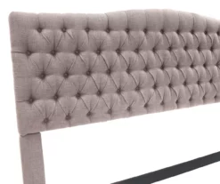 Brown Upholstered Linen King Headboard -Storage supplies store 810513534 2