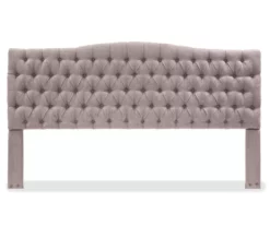 Brown Upholstered Linen King Headboard