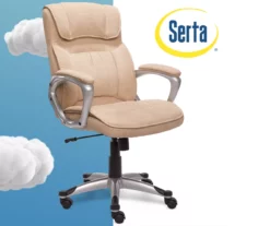 Fawn Tan Linen Executive Office Chair -Storage supplies store 810513549