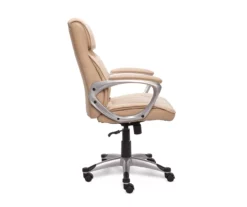 Fawn Tan Linen Executive Office Chair -Storage supplies store 810513549 5