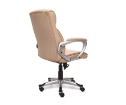 Fawn Tan Linen Executive Office Chair -Storage supplies store 810513549 6