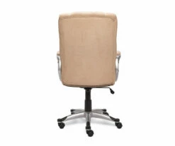Fawn Tan Linen Executive Office Chair -Storage supplies store 810513549 7