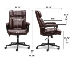 Hannah Brown Bonded Leather Office Chair 41 Hannah Brown Bonded Leather Office Chair -Storage supplies store 810513551 3