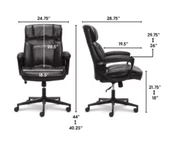 Hannah Black Bonded Leather Office Chair -Storage supplies store 810513552 3