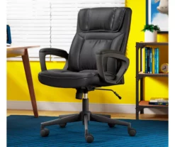 Hannah Black Bonded Leather Office Chair -Storage supplies store 810513552 A0 12