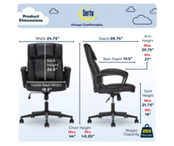 Hannah Black Bonded Leather Office Chair -Storage supplies store 810513552 A0 3