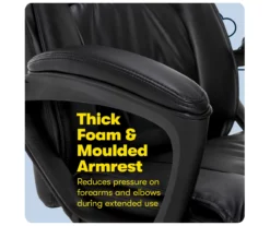 Hannah Black Bonded Leather Office Chair -Storage supplies store 810513552 A0 7