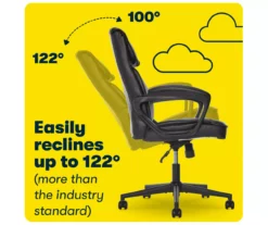 Hannah Black Bonded Leather Office Chair -Storage supplies store 810513552 A0 8