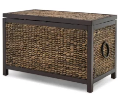 Rustic Black Wicker Storage Trunk -Storage supplies store 810513555 13