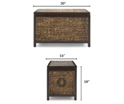 Rustic Black Wicker Storage Trunk -Storage supplies store 810513555 3