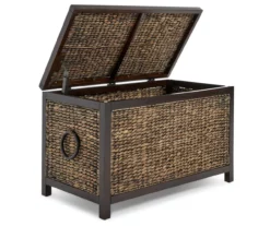 Rustic Black Wicker Storage Trunk -Storage supplies store 810513555 4