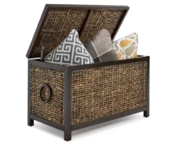 Rustic Black Wicker Storage Trunk -Storage supplies store 810513555 5