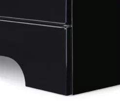Black Hudson 2-Drawer Wood Nightstand -Storage supplies store 810513557 10