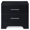 Black Hudson 2-Drawer Wood Nightstand