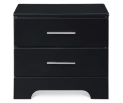 Black Hudson 2-Drawer Wood Nightstand