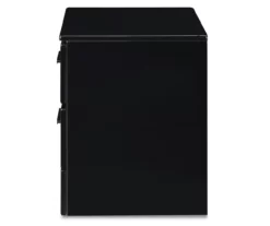 Black Hudson 2-Drawer Wood Nightstand -Storage supplies store 810513557 12