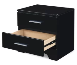 Black Hudson 2-Drawer Wood Nightstand -Storage supplies store 810513557 6