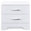 White Hudson 2-Drawer Wood Nightstand
