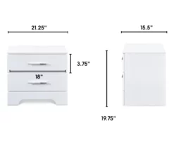 White Hudson 2-Drawer Wood Nightstand 28 White Hudson 2-Drawer Wood Nightstand -Storage supplies store 810513558 4