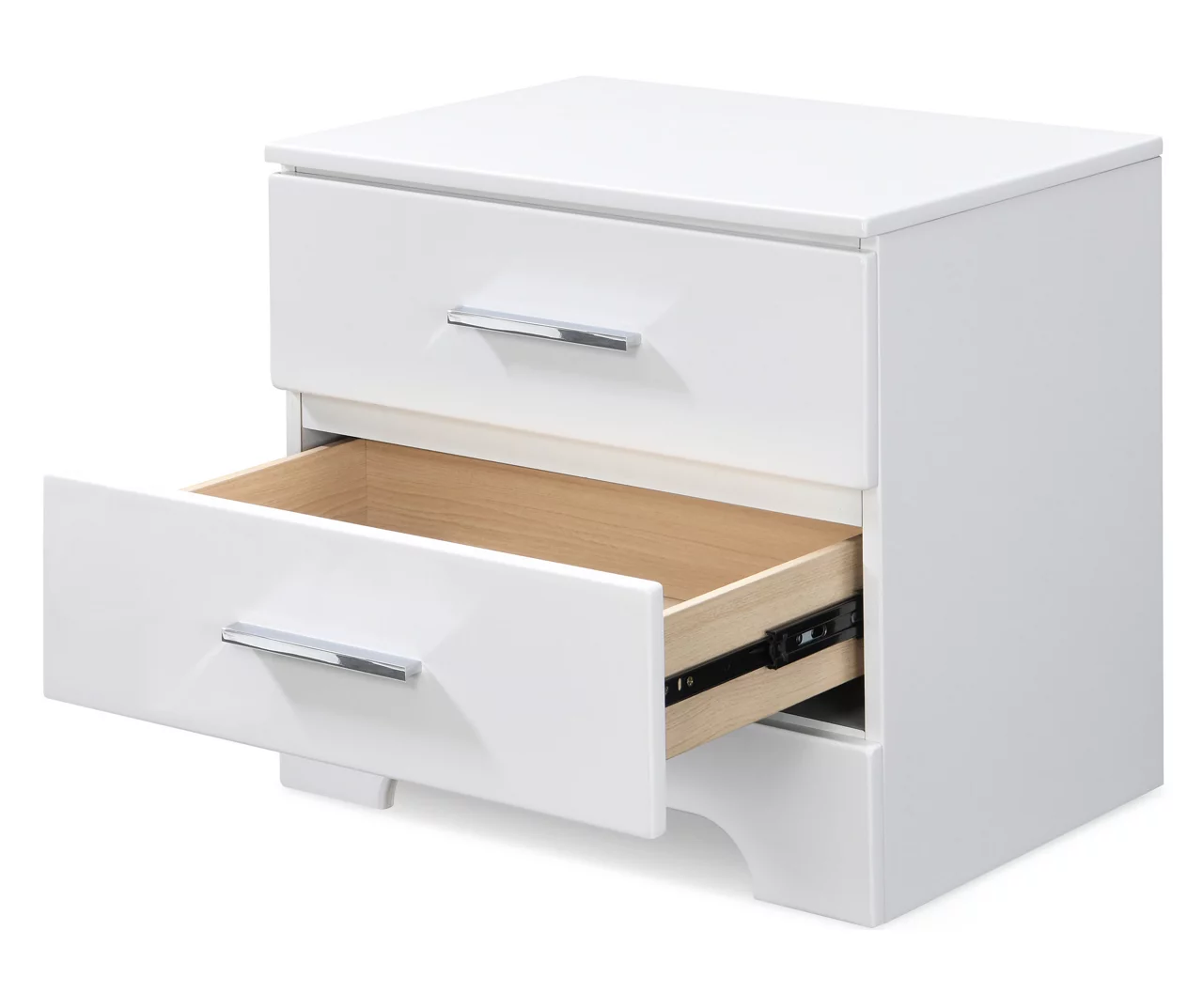 White Hudson 2-Drawer Wood Nightstand 6 White Hudson 2-Drawer Wood Nightstand - Image 4