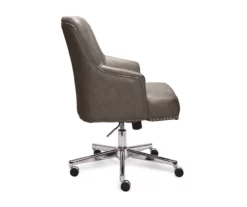 Leighton Gray Memory Foam Bonded Leather Office Chair -Storage supplies store 810513560 12