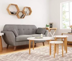 White Round Coffee Table -Storage supplies store 810513564 4