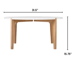 White Round Coffee Table -Storage supplies store 810513564 5