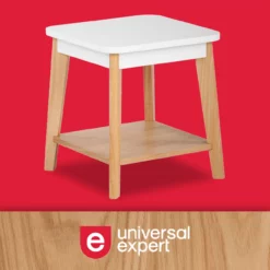 White Square Side Table -Storage supplies store 810513568