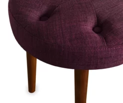 Penelope Eggplant Tufted Stool -Storage supplies store 810513574 4