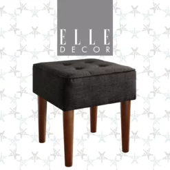Aria Charcoal Grey Tufted Stool 13 Aria Charcoal Grey Tufted Stool -Storage supplies store 810513578