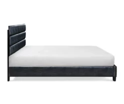 Black Channel Tufted King Upholstered Bed Frame -Storage supplies store 810513588 11