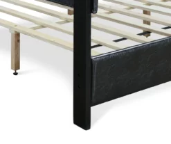 Black Channel Tufted King Upholstered Bed Frame -Storage supplies store 810513588 14