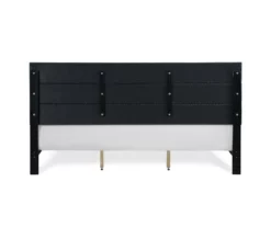 Black Channel Tufted King Upholstered Bed Frame -Storage supplies store 810513588 15