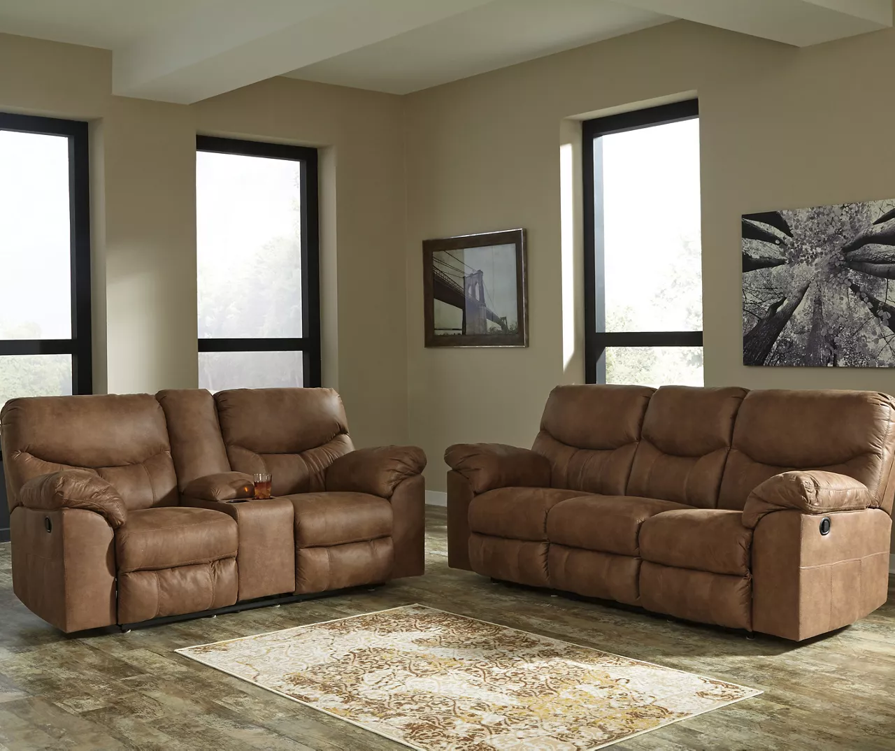 Boxberg Bark Faux Leather Reclining Sofa 4 Boxberg Bark Faux Leather Reclining Sofa - Image 2