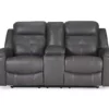Jesolo Gray Reclining Console Loveseat