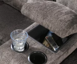 Acieona Slate Reclining Console Loveseat -Storage supplies store 810519689 2