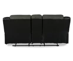 Earhart Faux Leather Reclining Console Loveseat -Storage supplies store 810519695 2