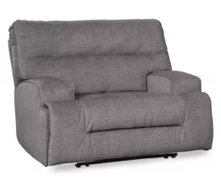 Coombs Charcoal Wide Seat Power Recliner -Storage supplies store 810519706 1