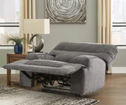 Coombs Charcoal Wide Seat Power Recliner -Storage supplies store 810519706 6