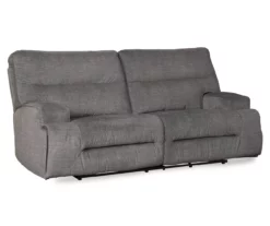 Coombs Charcoal Reclining Sofa -Storage supplies store 810519707 1