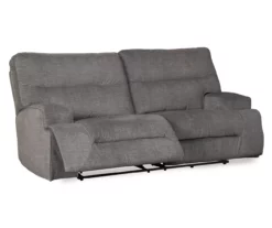 Coombs Charcoal Reclining Sofa -Storage supplies store 810519707 2