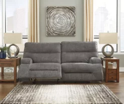 Coombs Charcoal Reclining Sofa -Storage supplies store 810519707 3