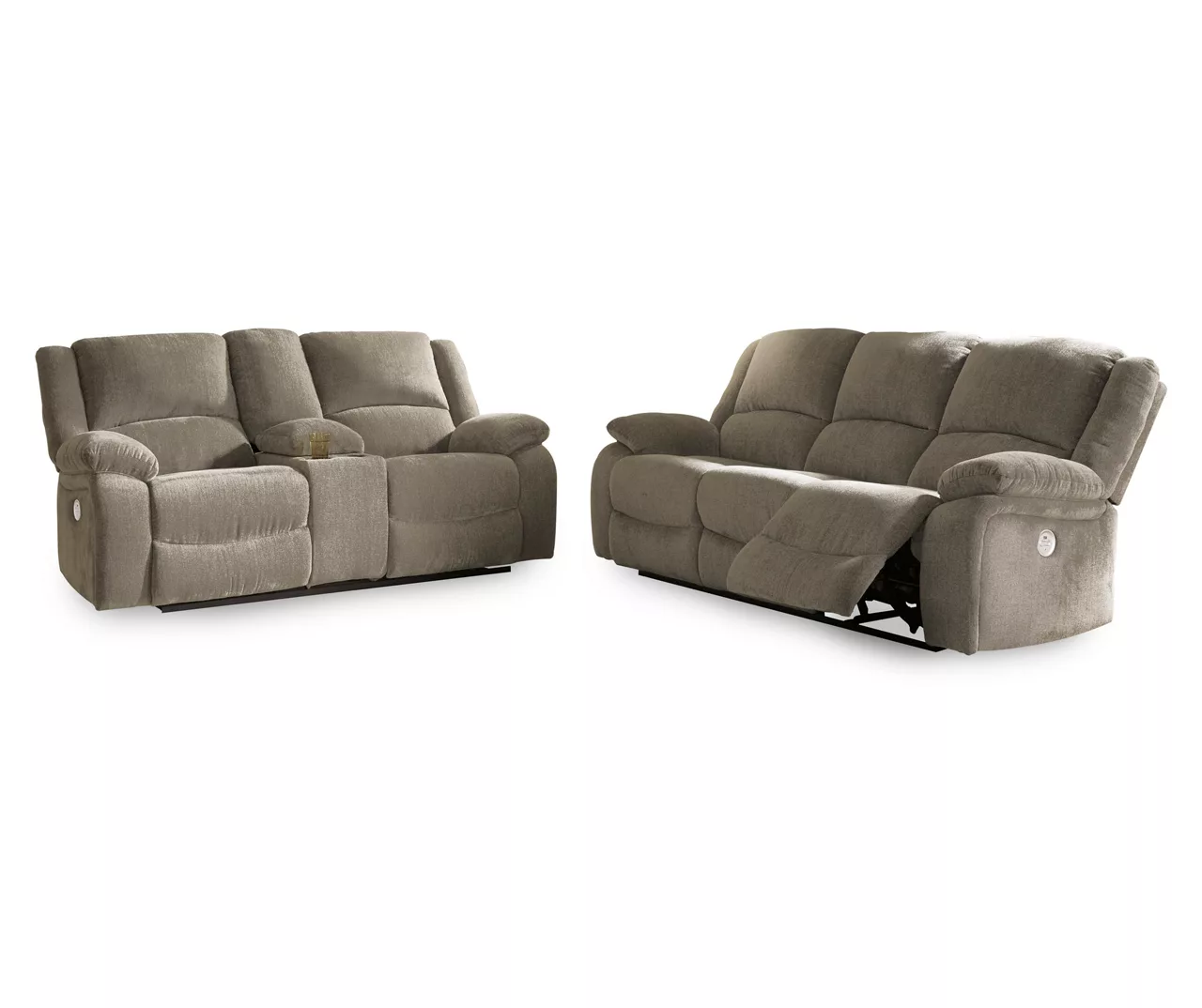 Draycoll Pewter Power Reclining Console Loveseat 6 Draycoll Pewter Power Reclining Console Loveseat - Image 4