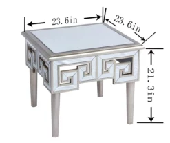 Shelton Silver Mirror End Table -Storage supplies store 810519898 3