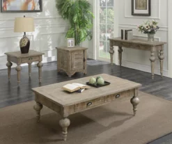 Windham Sandstone Buff End Table -Storage supplies store 810519903 6