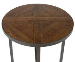 Scranton Antique Pine Round End Table -Storage supplies store 810519909 4